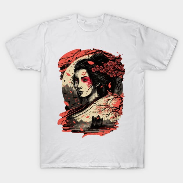 Fantasy abstract asian woman T-Shirt by loucaski